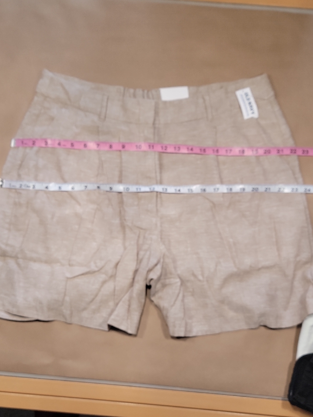 Old Navy Size XL Oatmeal Extra High-Waisted Linen-Blend Taylor Shorts, NEW w/Tag - Picture 14 of 15